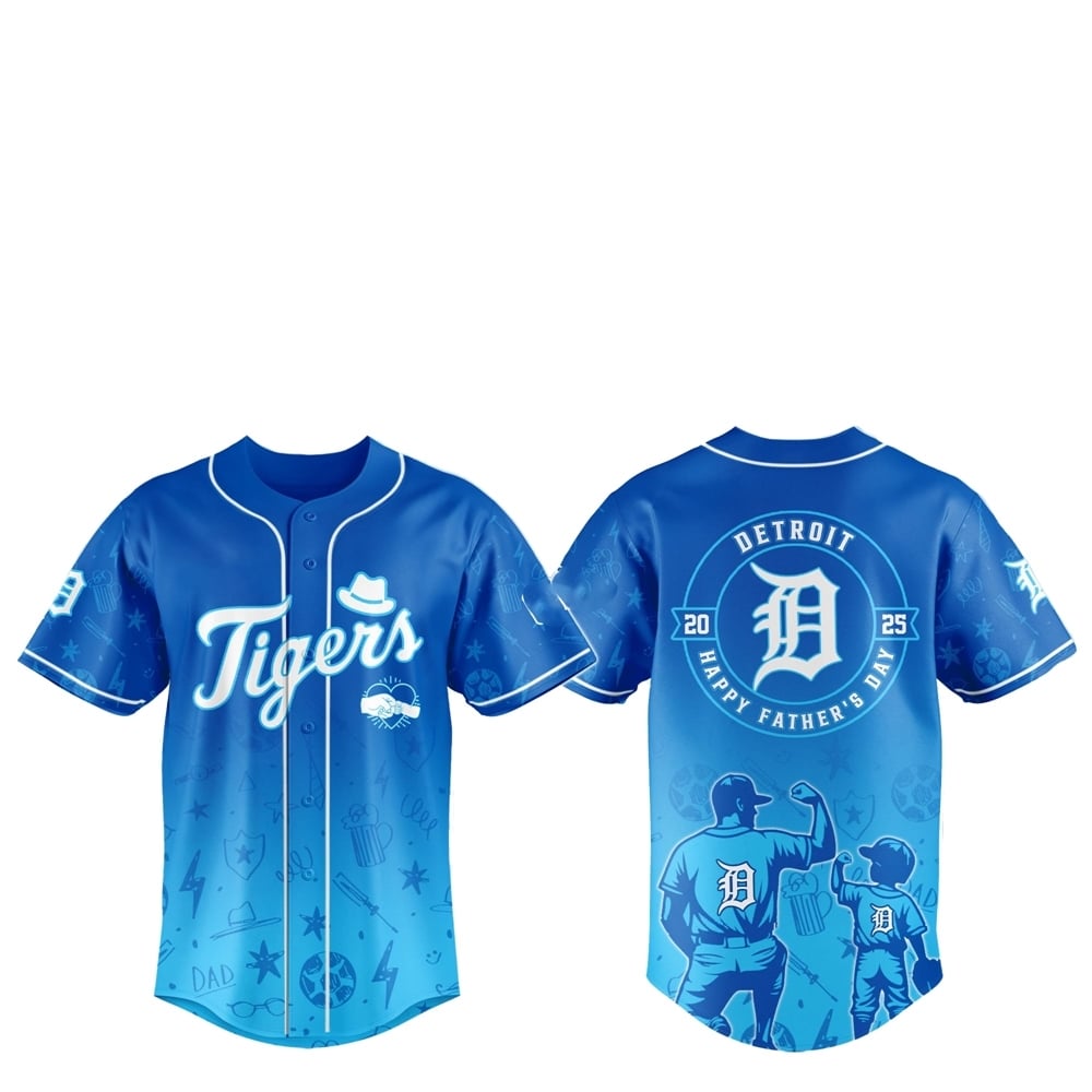 2025 Detroit Tigers Happy Father Day Baseball Jersey Combo - Grishko.com T-Shirts, Hoodie, Sweatshirt (Image 1)