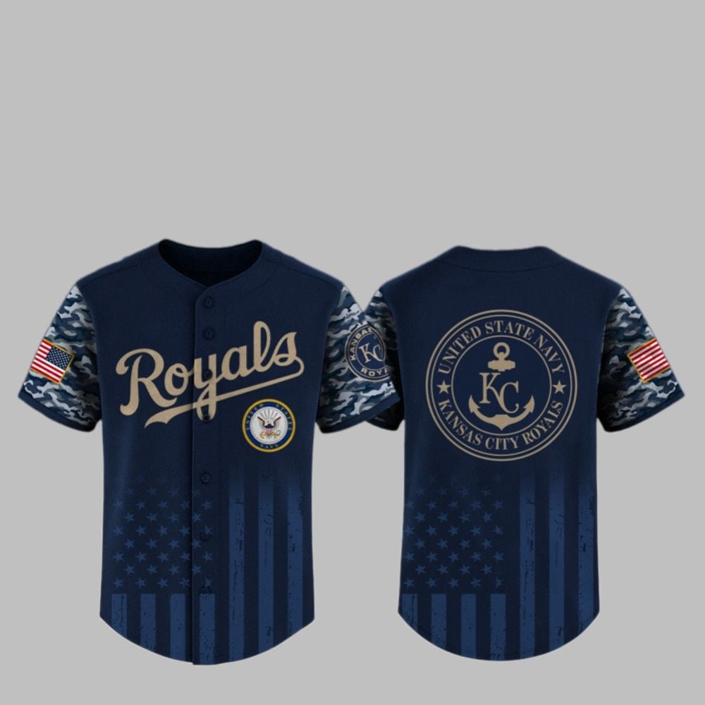 2025 KC Royals US Navy Appreciation Night Jersey - Grishko.com T-Shirts, Hoodie, Sweatshirt | WearSparks.com (Image 1)