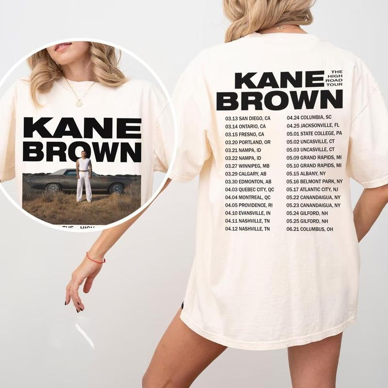 2025 Kane Brownn The High Road Tour T Shirt, Kane Brownn 2025 Concert, Kane Brownn Fan Gifts, Unisex Short Sleeve Tee...