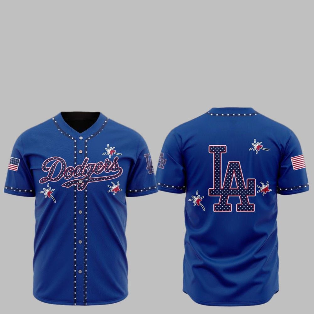 2025 LA Dodgers Happy Independence Day Baseball Jersey - Grishko.com T-Shirts, Hoodie, Sweatshirt | WearSparks.com (Image 1)