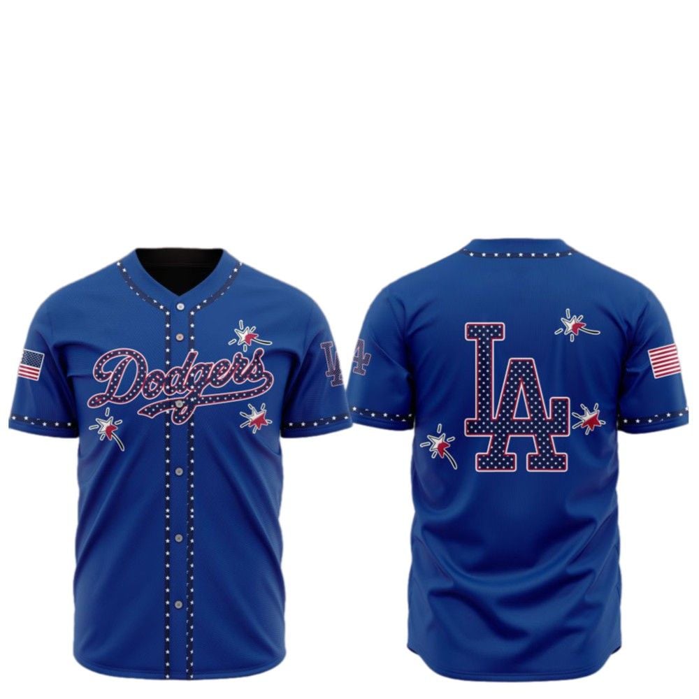 2025 LA Dodgers Happy Independence Day Baseball Jersey - Grishko.com T-Shirts, Hoodie, Sweatshirt | WearSparks.com (Image 2)
