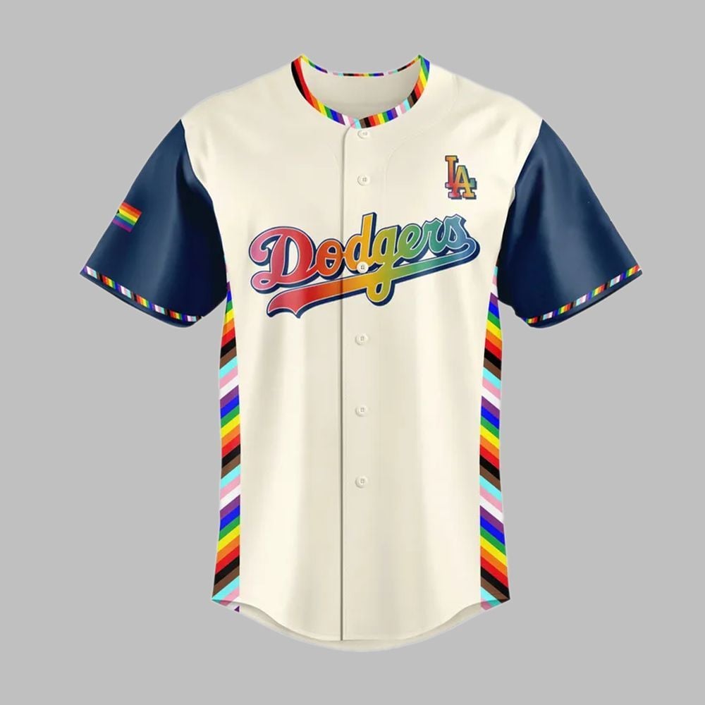 2025 LA Dodgers Happy Pride Jersey - Grishko.com T-Shirts, Hoodie, Sweatshirt | WearSparks.com (Image 2)