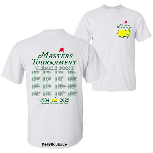 2025 Masters Tournament Augusta National Golf Club 91 Years (1934-2025) Champions Updated Rory McIlroy Unisex Cotton...