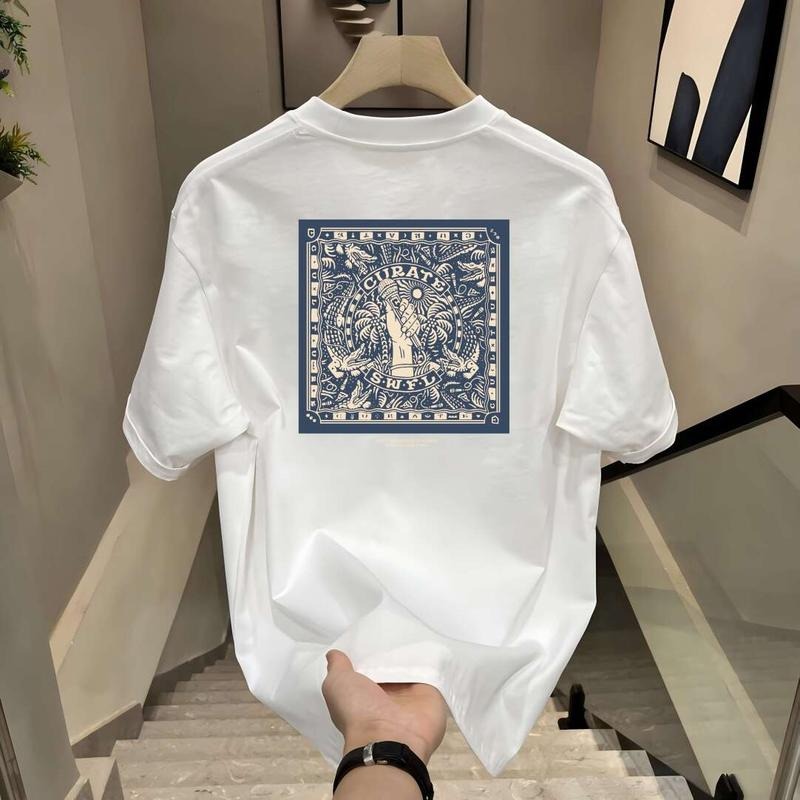 2025 Men's Short Sleeve T-Shirt Summer Cotton Tee American Style Versatile Top T Hoodie, Sweatshirt | WearSparks.com