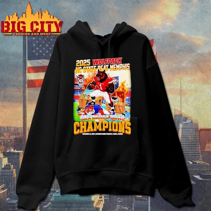 2025 NC State Wolfpack Beat Memphis Gasparilla Bowl Champions mascot Shirt