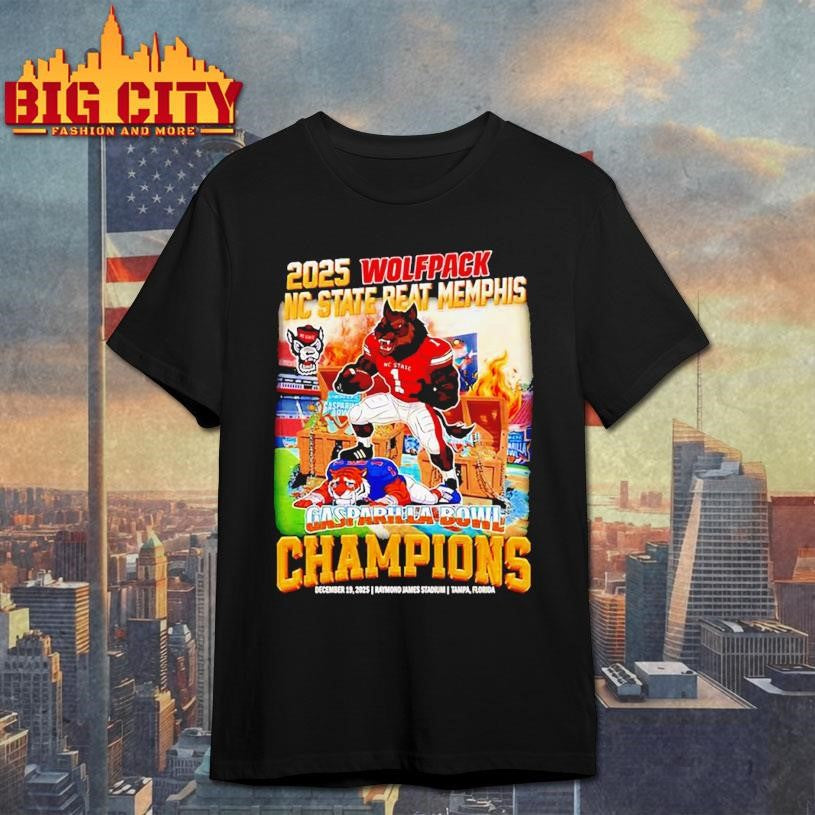 2025 NC State Wolfpack Beat Memphis Gasparilla Bowl Champions mascot Shirt