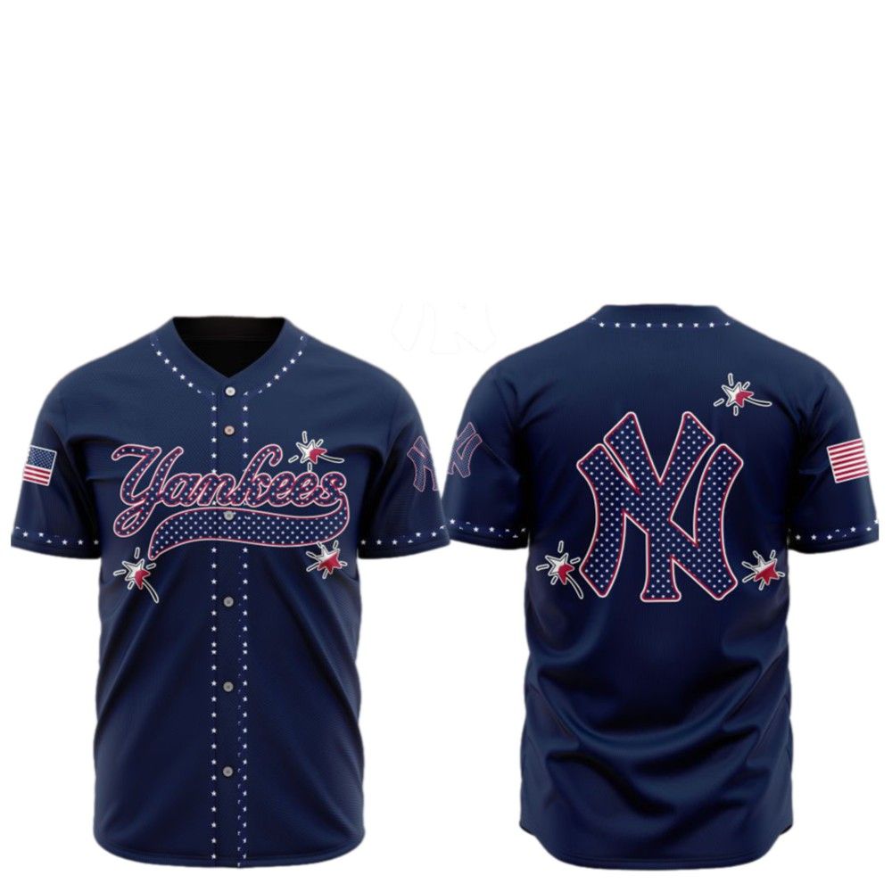 2025 NY Yankees Happy Independence Day Baseball Jersey - Grishko.com T-Shirts, Hoodie, Sweatshirt | WearSparks.com (Image 2)