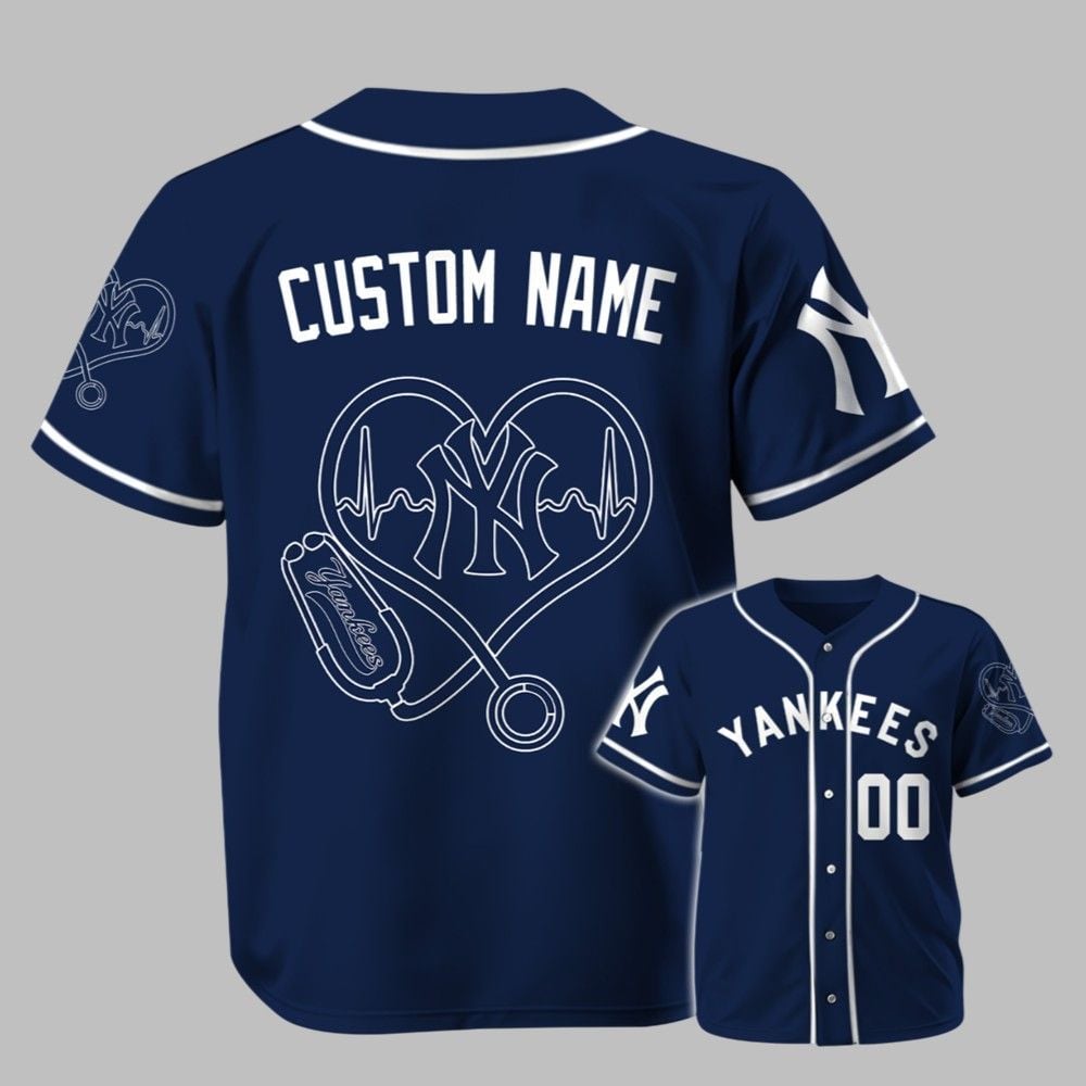 2025 NY Yankees Nurse Heartbeat Jersey - Grishko.com T-Shirts, Hoodie, Sweatshirt | WearSparks.com (Image 1)