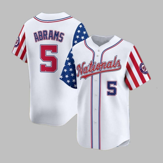 2025 Nationals Abrams Stowers Fouth Of July Jersey - Grishko.com T-Shirts, Hoodie, Sweatshirt | WearSparks.com (Image 1)