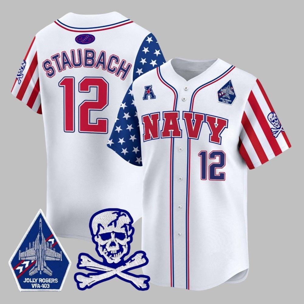 2025 Navy Staubach Fouth Of July Jersey - Grishko.com T-Shirts, Hoodie, Sweatshirt | WearSparks.com (Image 1)