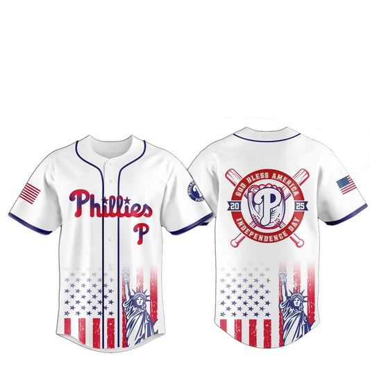 2025 Philadelphia Phillies 4th Of July Independence Day Jersey - Grishko.com T-Shirts, Hoodie, Sweatshirt (Image 1)