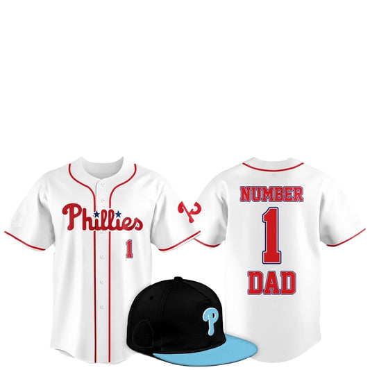 2025 Philadelphia Phillies Father Day Number 1 Dad Baseball Jersey - Grishko.com T-Shirts, Hoodie, Sweatshirt