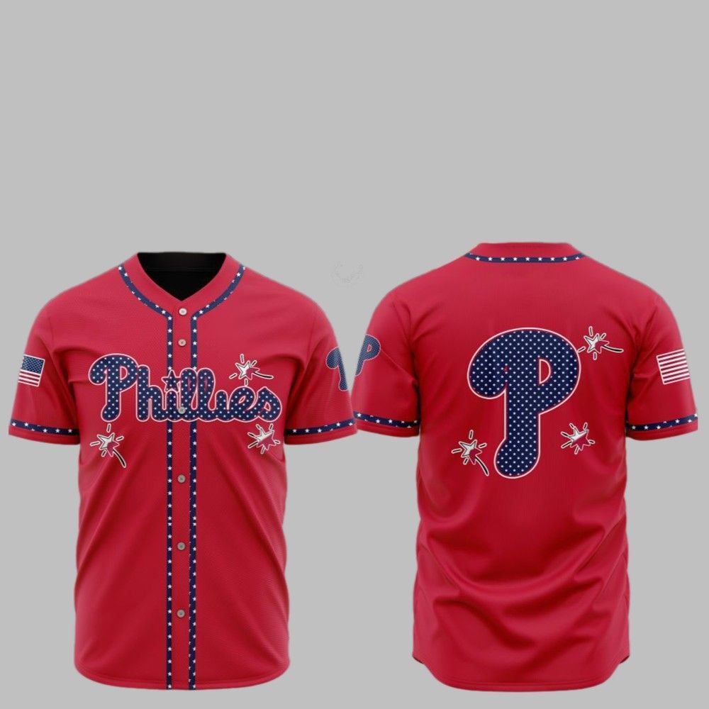 2025 Philadelphia Phillies Happy Independence Day Baseball Jersey - Grishko.com T-Shirts, Hoodie, Sweatshirt (Image 1)