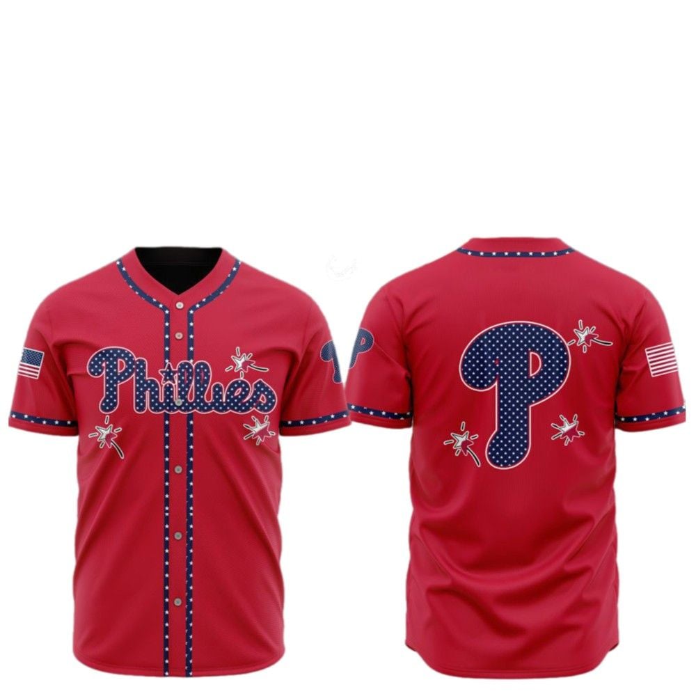 2025 Philadelphia Phillies Happy Independence Day Baseball Jersey - Grishko.com T-Shirts, Hoodie, Sweatshirt (Image 2)