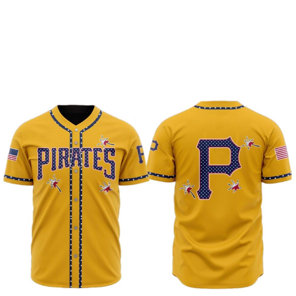 2025 Pittsburgh Pirates Happy Independence Day Baseball Jersey - Grishko.com T-Shirts, Hoodie, Sweatshirt (Image 2)