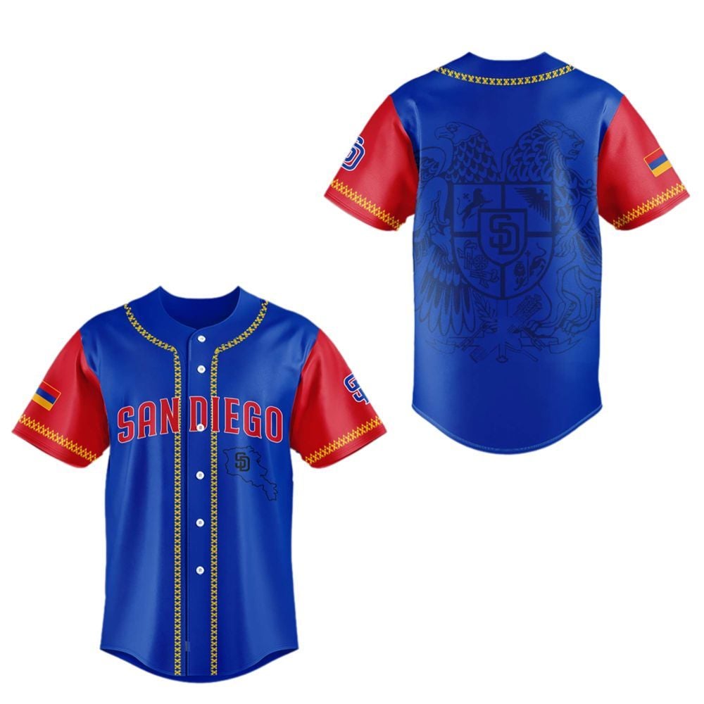 2025 SD Padres x Armenian Heritage Night Jersey - Grishko.com T-Shirts, Hoodie, Sweatshirt | WearSparks.com (Image 1)
