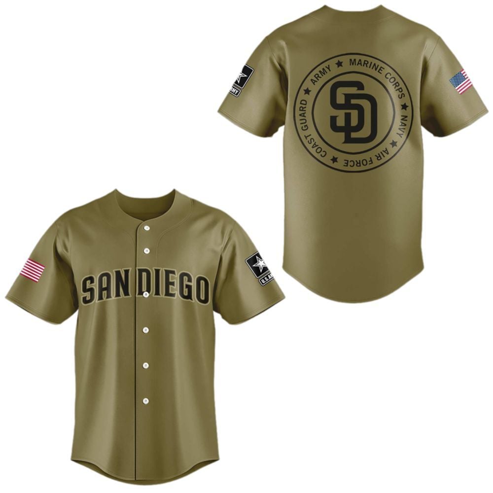 2025 SD Padres x Military Appreciation Night Jersey - Grishko.com T-Shirts, Hoodie, Sweatshirt | WearSparks.com (Image 1)