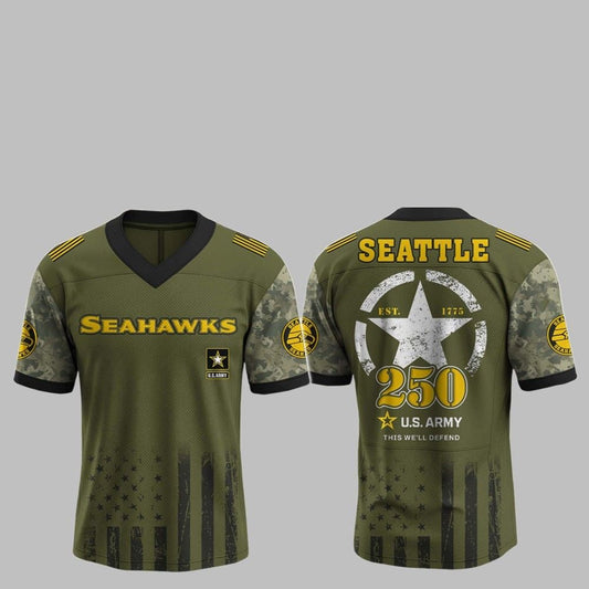 2025 Seahawks 250th Anniversary US Army Jersey - Grishko.com T-Shirts, Hoodie, Sweatshirt | WearSparks.com (Image 1)