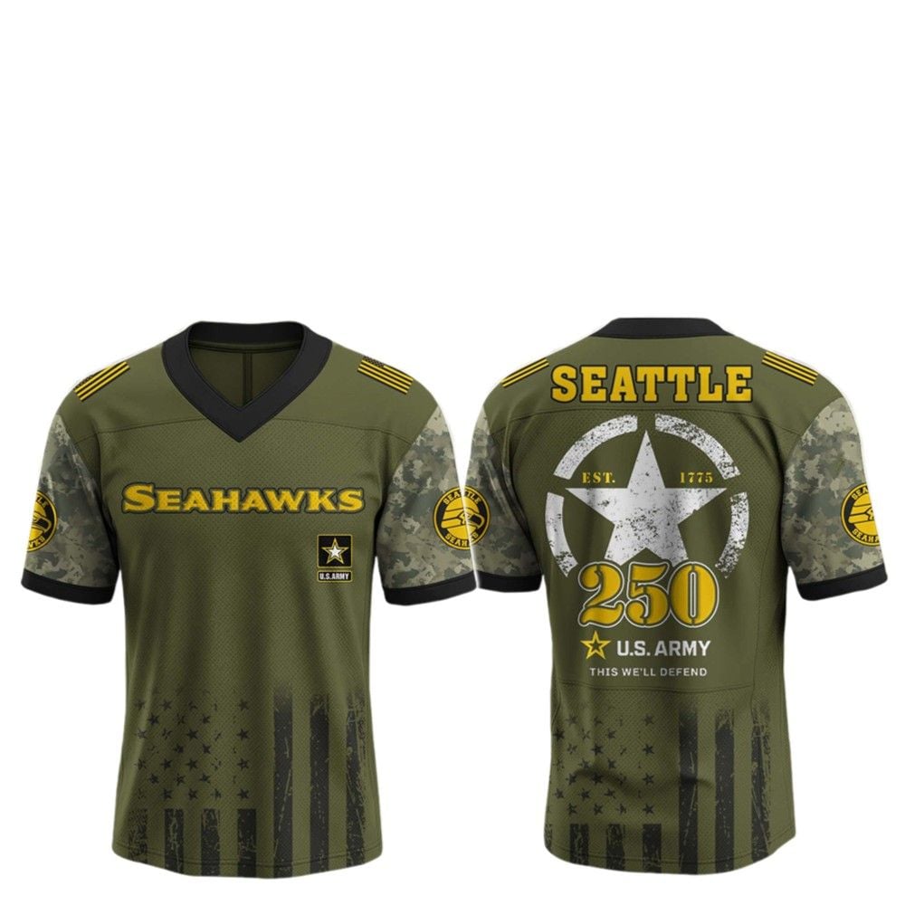 2025 Seahawks 250th Anniversary US Army Jersey - Grishko.com T-Shirts, Hoodie, Sweatshirt | WearSparks.com (Image 2)