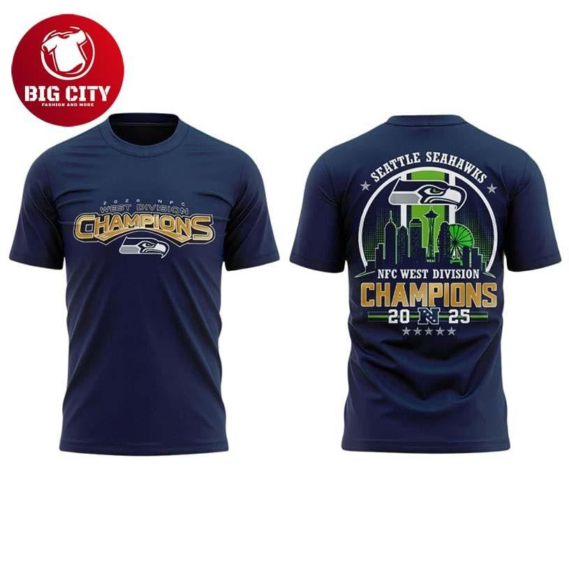 2025 Seahawks NFC West Division Champions Two Sided Shirt