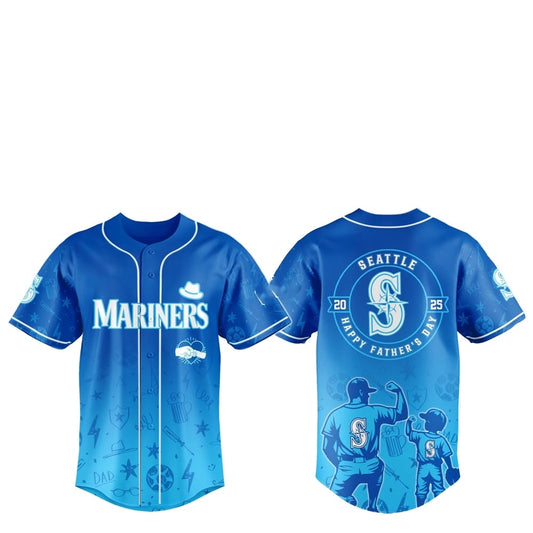 2025 Seattle Mariners Happy Father Day Baseball Jersey Combo - Grishko.com T-Shirts, Hoodie, Sweatshirt (Image 1)