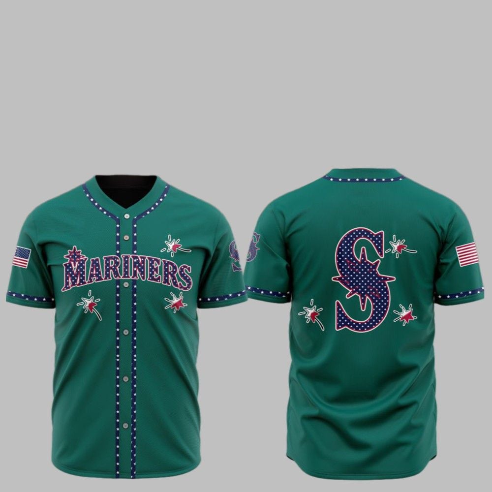 2025 Seattle Mariners Happy Independence Day Baseball Jersey - Grishko.com T-Shirts, Hoodie, Sweatshirt (Image 1)