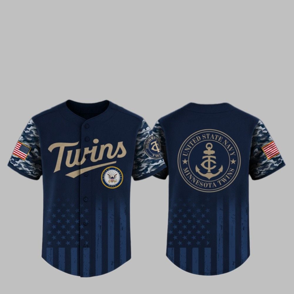 2025 Twins United State Navy Military Appreciation Night Jersey - Grishko.com T-Shirts, Hoodie, Sweatshirt (Image 1)