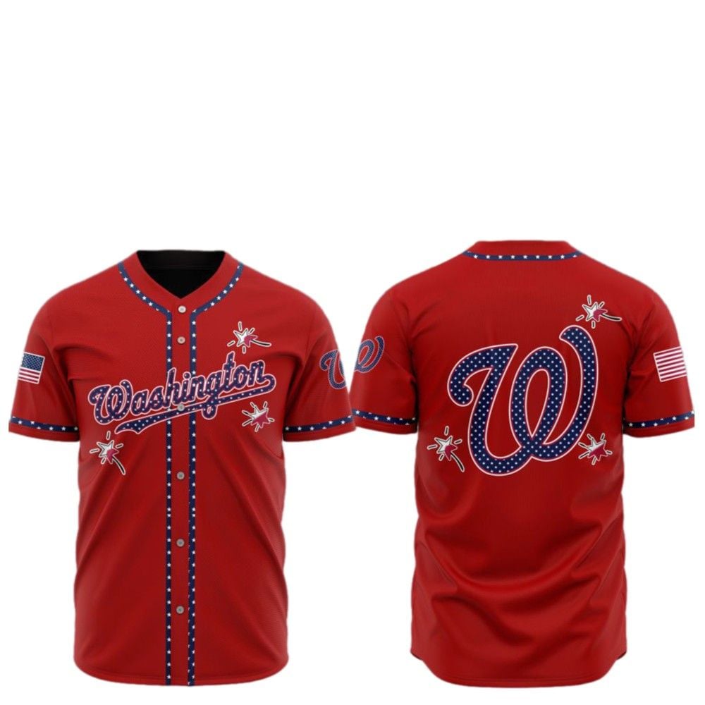 2025 Washington Nationals Happy Independence Day Baseball Jersey - Grishko.com T-Shirts, Hoodie, Sweatshirt (Image 2)