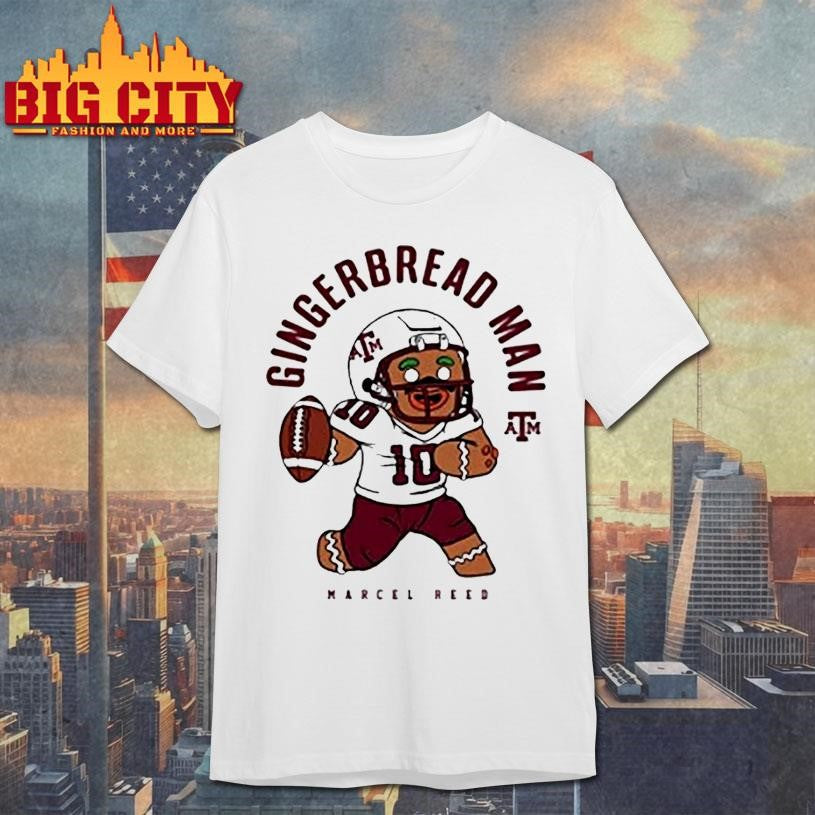 2026 Gingerbread Man Marcel Reed Texas Am Ncaa Football Shirt