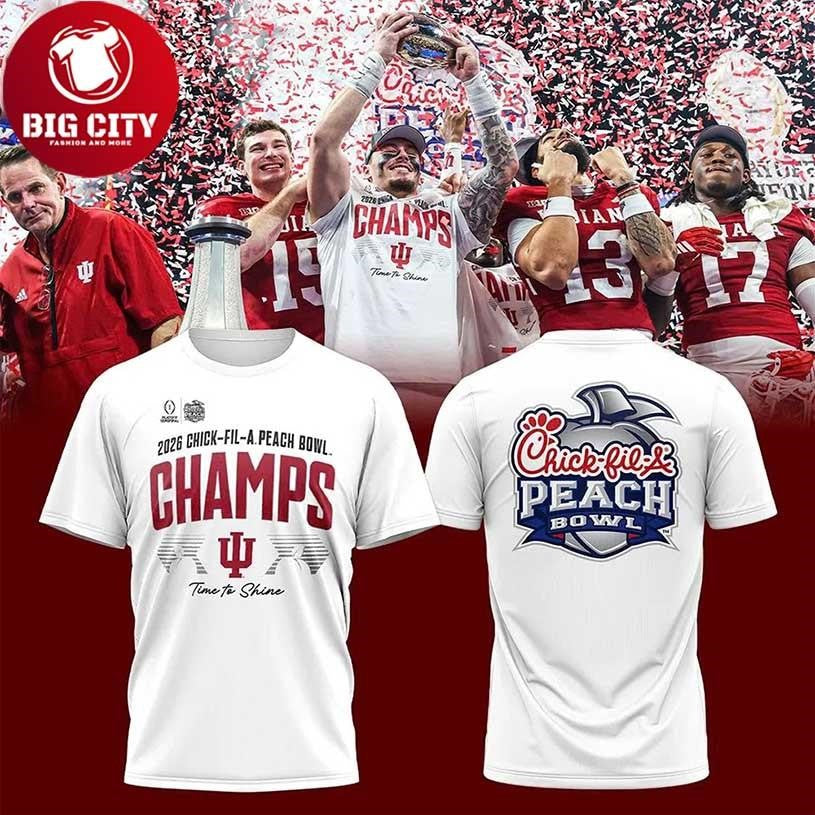 2026 Indiana Football Peach Bowl Champions Two Sided Shirt