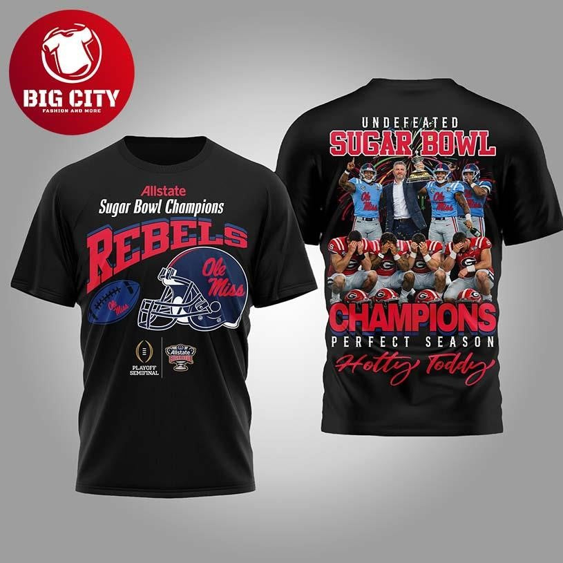 2026 Ole Miss Beats UGA Sugar Bowl Champions Two Sided Shirt