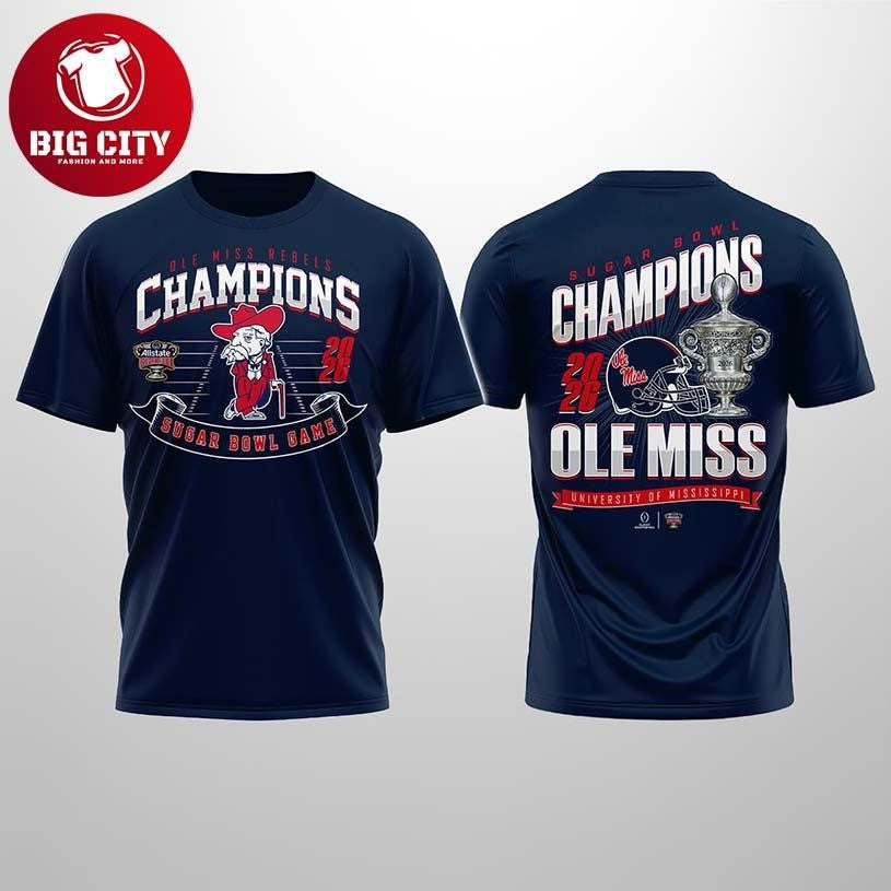 2026 Ole Miss Sugar Bowl Champions Two Sided Shirt