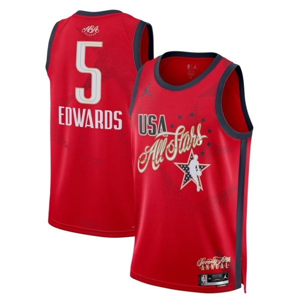 2026 All-Star #5 Anthony Edwards Game Swingman Jersey - Red (2)_conew2