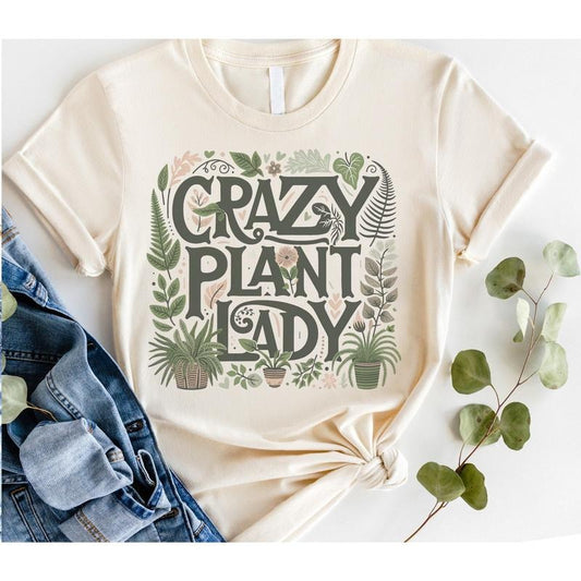 #203 - Crazy Plant Lady -     - Print Unisex Crew neck Tee T-shirt Hoodie, Sweatshirt | WearSparks.com