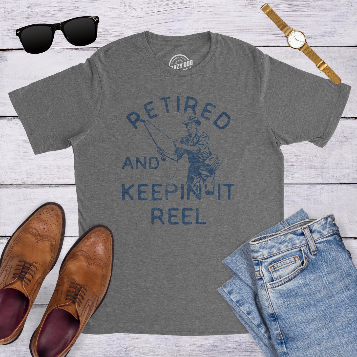 Retired And Keepin It Reel Men's T Shirt Hoodie, Sweatshirt | WearSparks.com (Image 3)