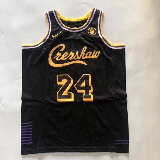 #24 Bryant crenshaw jersey black Style 2