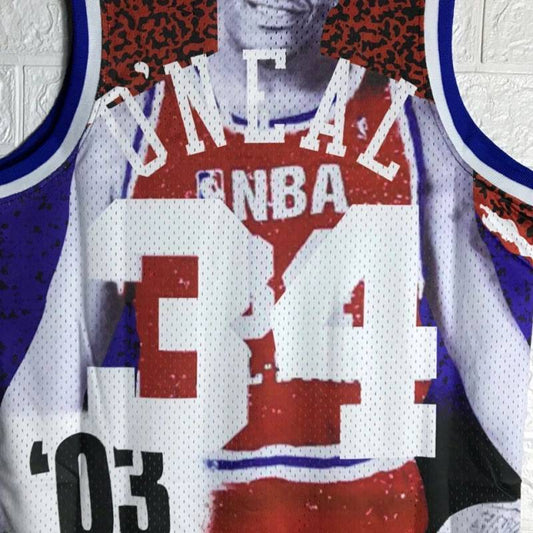 #34 o'neal 2003 all star game jersey (print) Style 1