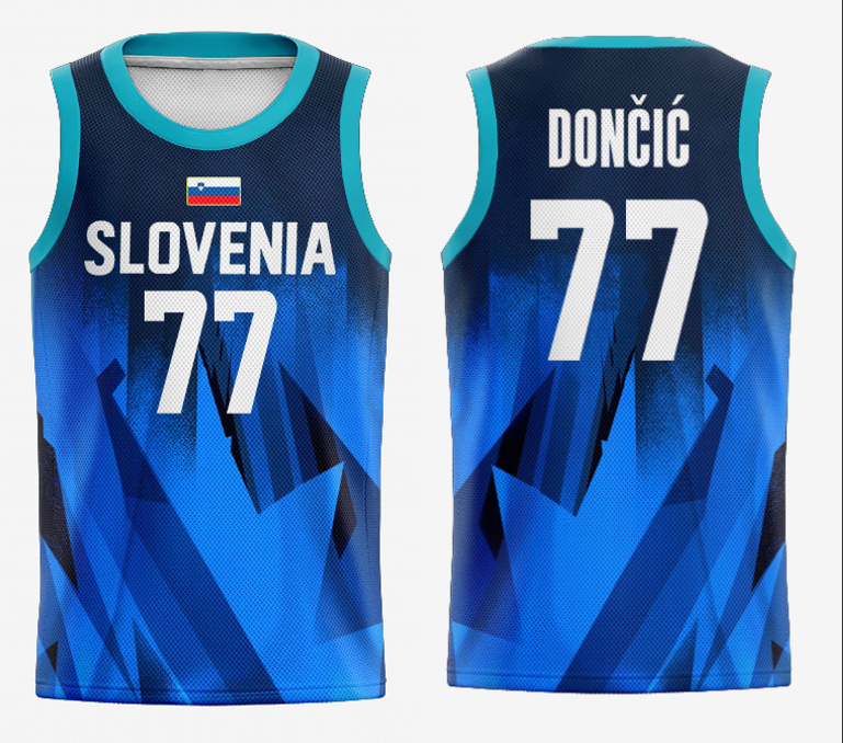 #77 Doncic Tokyo Olympic Slovenia jersey blue (heat pressed) (1)_conew1