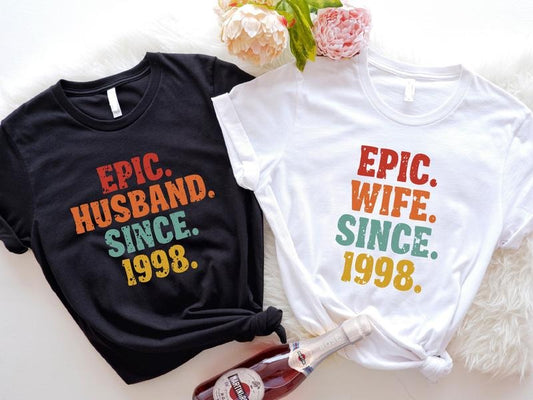25th Anniversary Husband Shirt, 25th Wedding Anniversary Wife Tee, Wedding Anniversary Gift Tee, Matching Couple T-Shirt,...