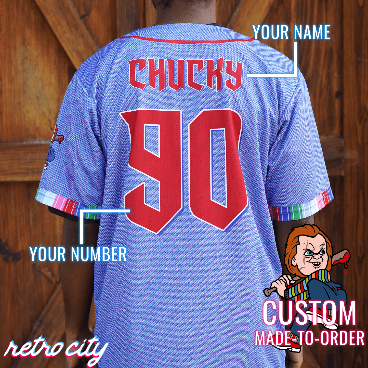 Chucky Slasher Series Full-Button Baseball Jersey