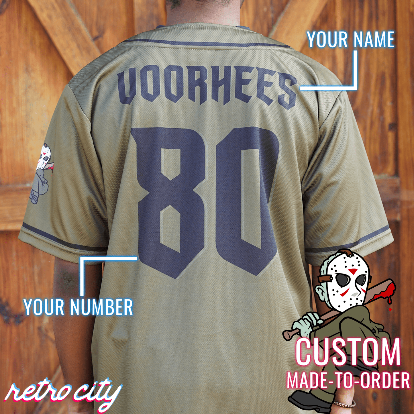 Jason Slasher Series Full-Button Baseball Jersey