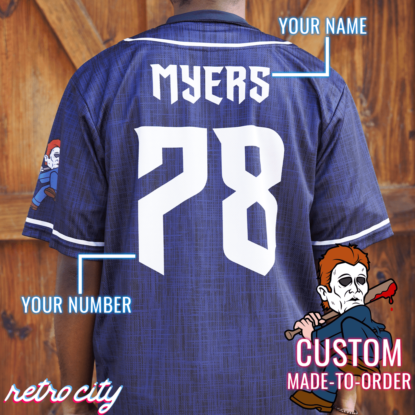 Michael Slasher Series Full-Button Baseball Jersey