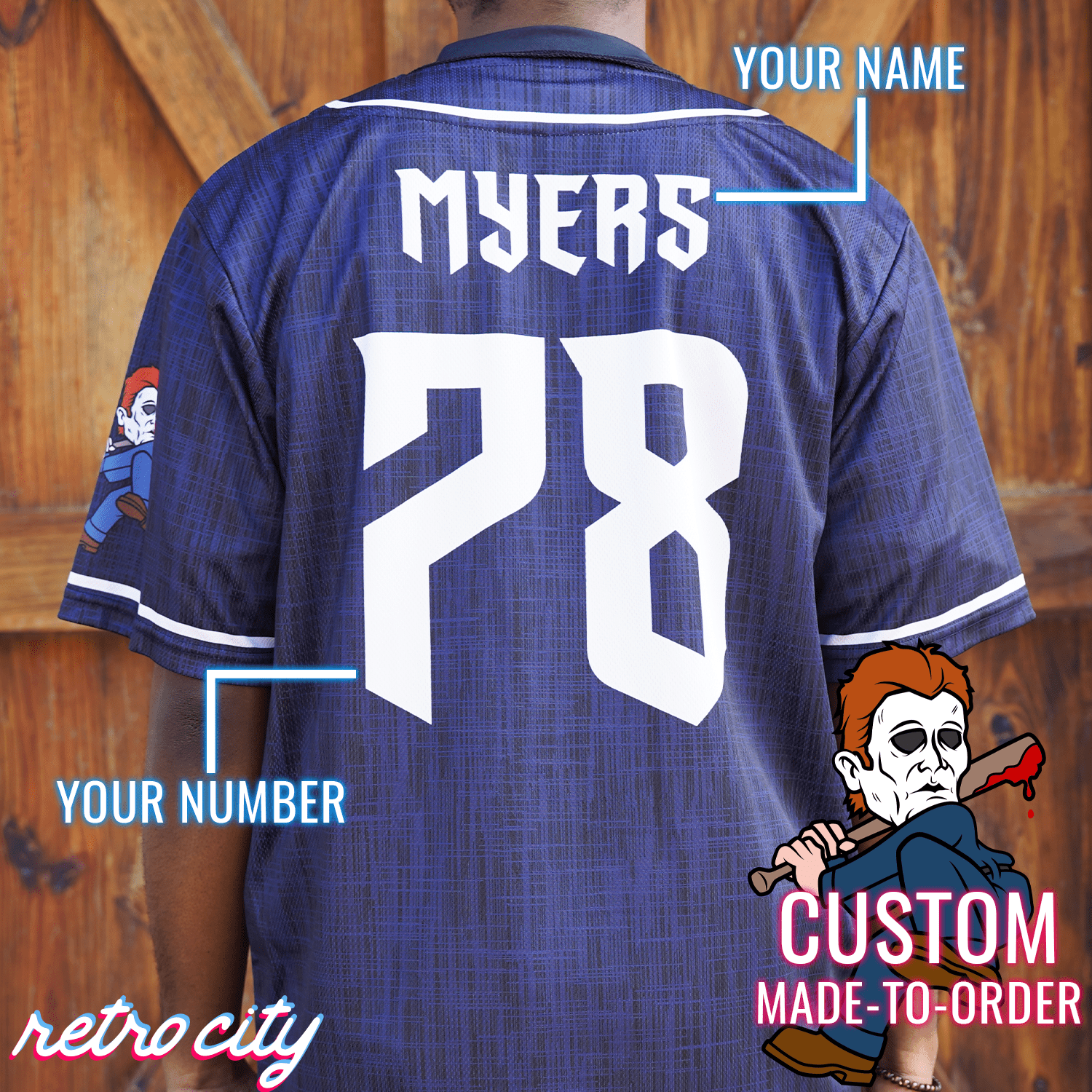 Michael Slasher Series Full-Button Baseball Jersey