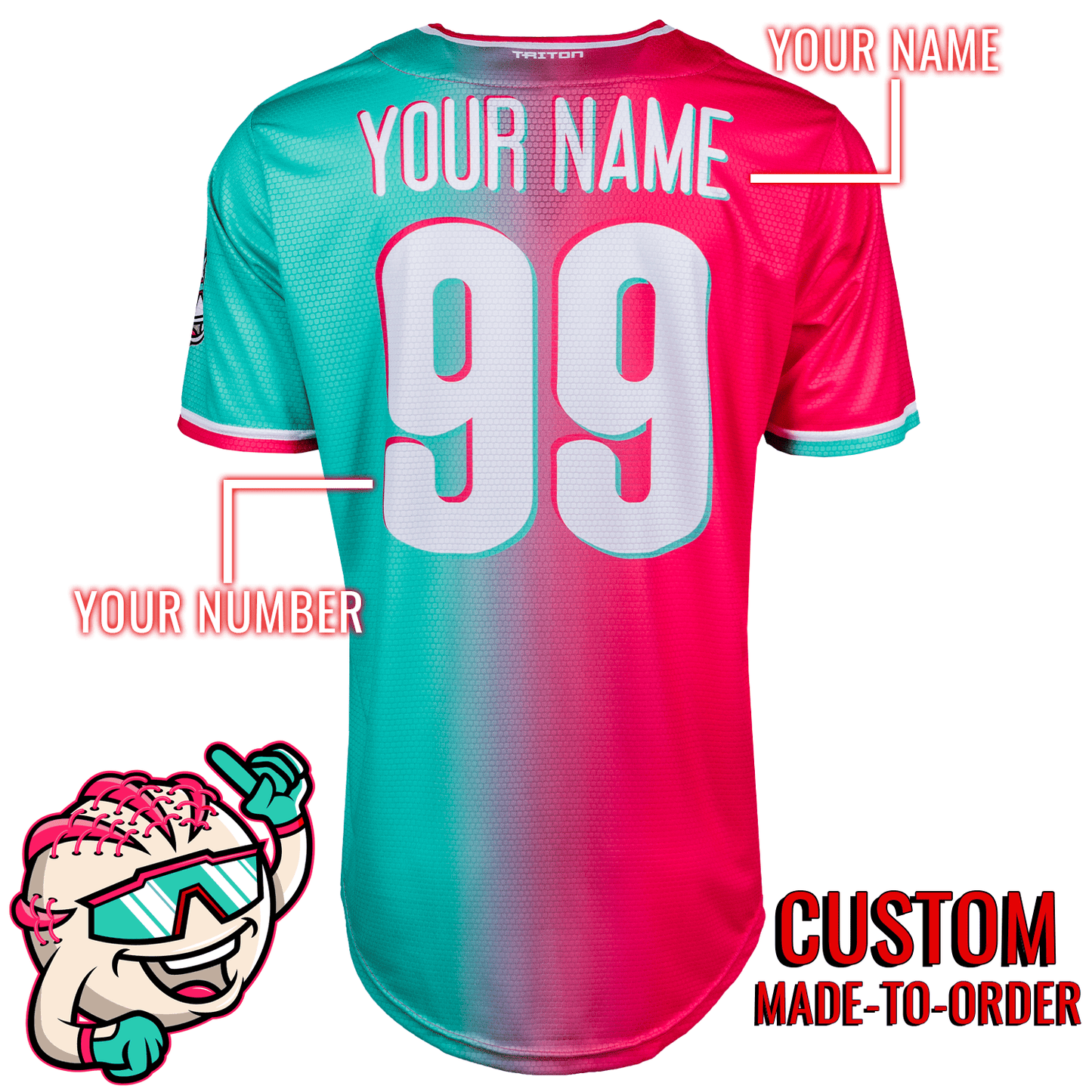 Watermelon Walkoffs Lifestyle Baseball Jersey *CUSTOM*