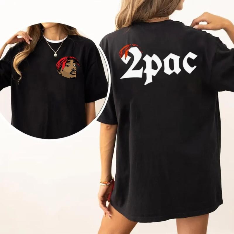 2pac Two Sided Rapper Tee, Hip Hop Rapper Shirt, Tupac Legends Hip Hop Shirt, Gift For Fan, Unisex Short Sleeve Tee...