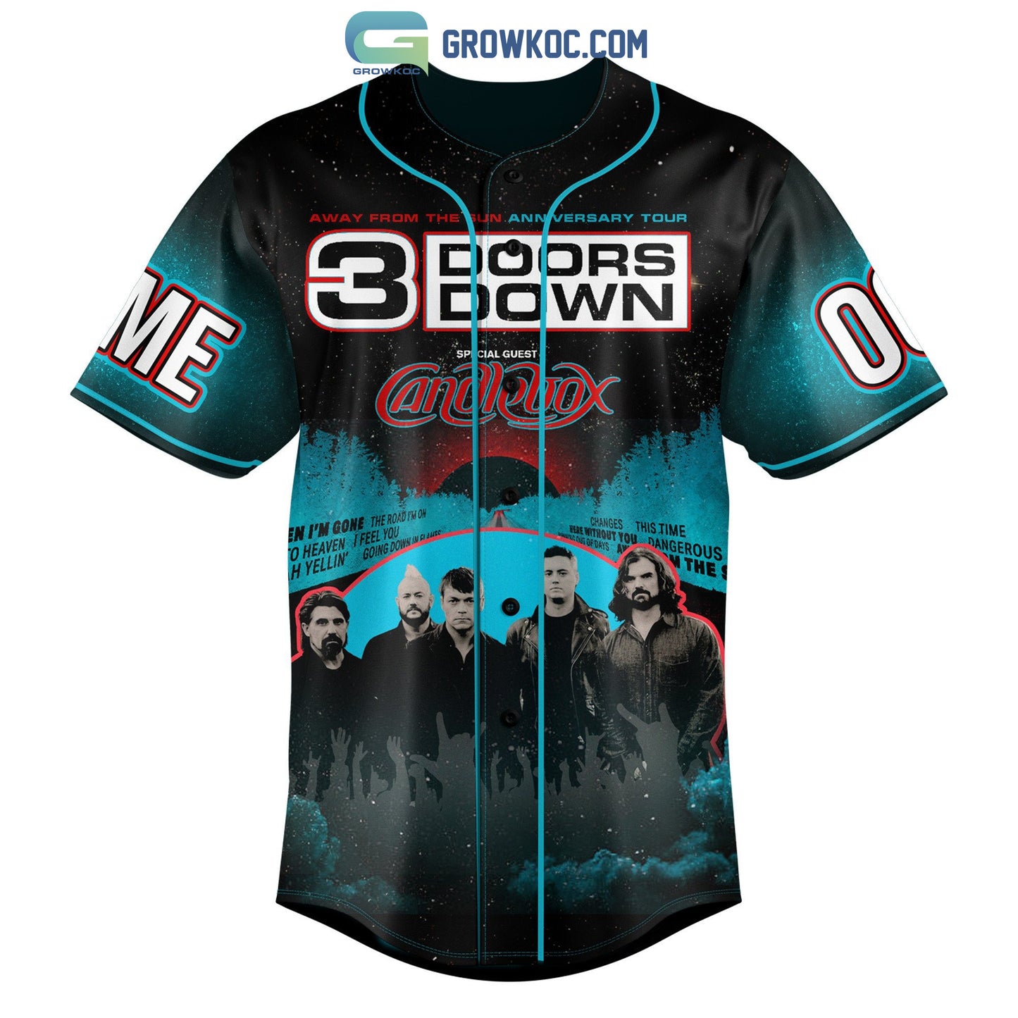 3 Doors Down Away From The Sun Anniversary Tour Personalized Baseball Jersey