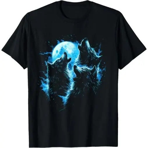 3 Wolf Howling At The Moon Wolf Graphic T-Shirt Made in USA Hoodie, Sweatshirt | WearSparks.com