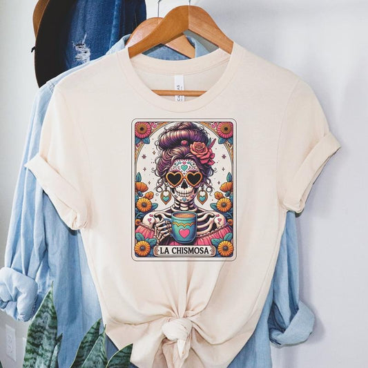 # 304 - La Chismosa Tarot Card Design - Print Unisex Crew neck Tee T-shirt Comfort Fabric Hoodie, Sweatshirt | WearSparks.com