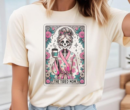 # 332 - The Tired Mom Tarot Card Design - Print Unisex Crew neck Tee T-shirt Hoodie, Sweatshirt | WearSparks.com