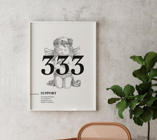 333 Angel Number, Angel Number Print, Alignment, Manifestation Energy Spiritual Poster, Trendy Wall Art, Poster Prints No...